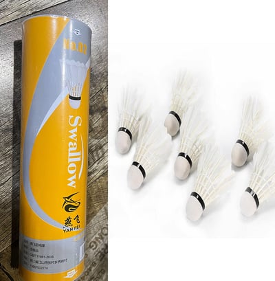 ~子甄彣璟~羽毛球 Swallow 6只裝 飛行穩定 娛樂訓練球 訓練用球 耐打不易爛 鴨毛球 軟木球 練習 羽球4