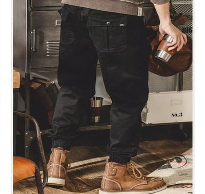 ~子甄彣璟~復古潮流 痞帥 哈倫褲 休閑褲 軍褲 戰術褲 束腳褲 工裝褲 工作褲 九分褲 褲子 長褲7