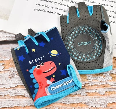 ~子甄彣璟~兒童半指手套 5歲到12歲 騎行手套 健身手套 運動手套 自行車手套 保護手部 防碰撞2