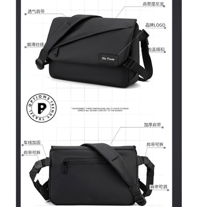 ~子甄彣璟~側背包1100-31 郵差包 多功能大容量 斜背包 斜挎包 旅行包 防潑水 背包 錢包 單肩包 側肩包7