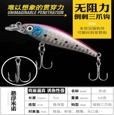 ~子甄彣璟~鐳射米諾7cm-6.6g 魚餌 硬餌 仿生餌 路亞餌 假餌 鉛筆 誘餌 擬餌 米諾 釣魚 假魚 主攻上層8