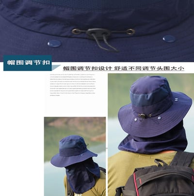 ~子甄彣璟~漁夫帽 3合1 多功能 男女款 防曬帽 遮陽帽 面罩 帽子 防紫外線 釣魚帽 速乾帽 工作帽 登山帽 露營帽7