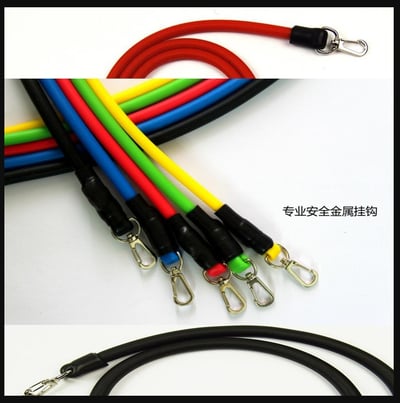 ~子甄彣璟~拉力器11件套 健身 乳膠拉力繩 多功能訓練器 拉力器套裝 彈力繩 彈力帶 臂力胸肌力量訓練2