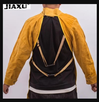 ~子甄彣璟~牛皮 電焊工作服 焊工服 電焊 氬焊 CO2 袖套 圍裙 防護服 電銲手套 皮衣 耐溫 防火花 隔熱 防阻燃3