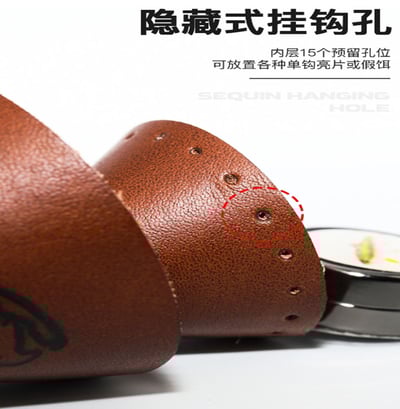 ~子甄彣璟~馬口亮片鈴鐺包 路亞餌 鐵板 亮片 收納包 鈴鐺包 牛皮手工制作 亮片掛餌器 假餌鑰匙包5