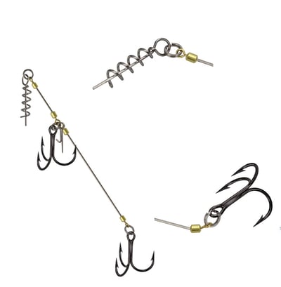 ~子甄彣璟~三本鉤線組 雙鉤鋼絲線組 鋼絲鉤 帶彈簧鎖針 三本鉤 三爪錨魚鉤 假餌路亞鉤線組7