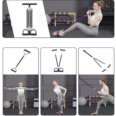 ~子甄彣璟~多功能腳蹬拉力器 擴胸 仰臥起坐 健身鍛煉 阻力繩 拉力器 拉力繩 彈力繩5