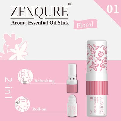 ZENQURE Aroma Essential Oil Stick 01 Floral1