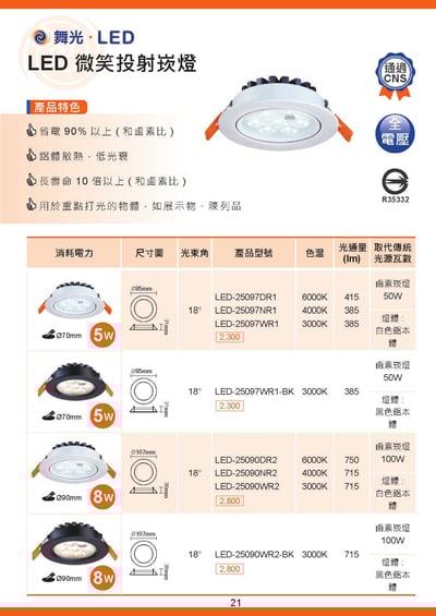 舞光 LED 微笑崁燈 D211