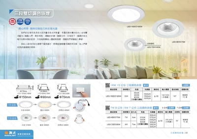 15CM / 9CM / 7CM 三段調色崁燈系列 D391