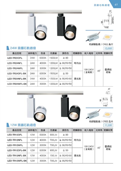 LED 12W/24W 黑鑽石軌道燈系列 D411