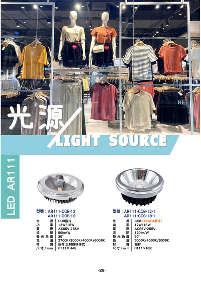AR111 COB 燈泡系列  P291
