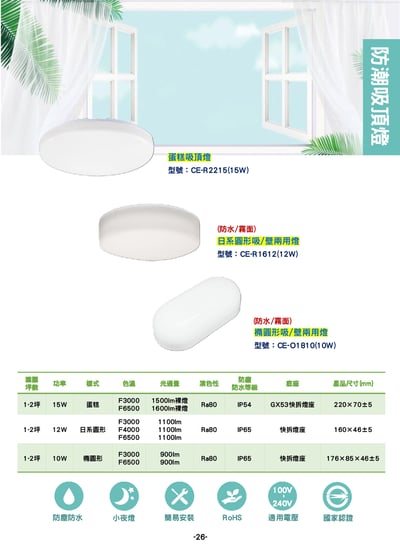 防潮吸頂燈系列  P261