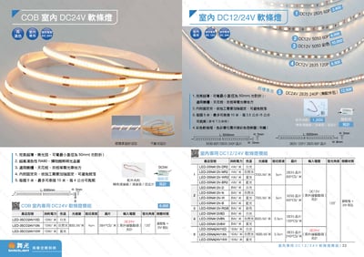 COB 室內 DC 12V / 24V  軟燈條系列 D211