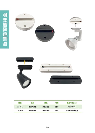 軌道吸頂燈轉接盒  P531