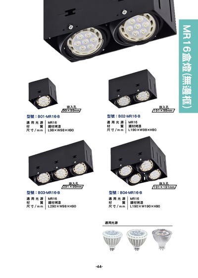 MR16 無邊框盒燈  P441