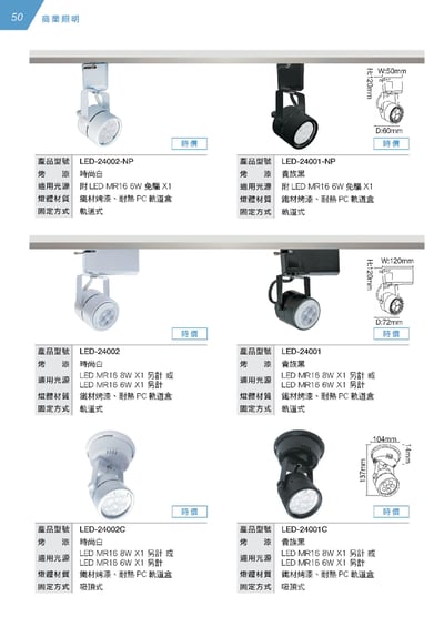 LED MR16軌道燈系列 D501