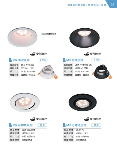 LED 替換式 MR 崁燈系列 D351