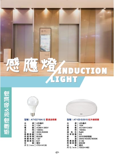 感應式 燈泡 / 吸頂燈系列  P271