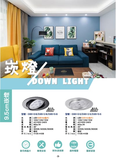 9.5CM 崁燈系列  P32