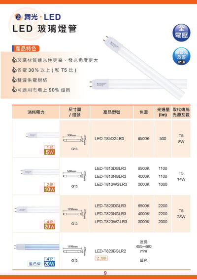 舞光 LED 玻璃燈管  D91