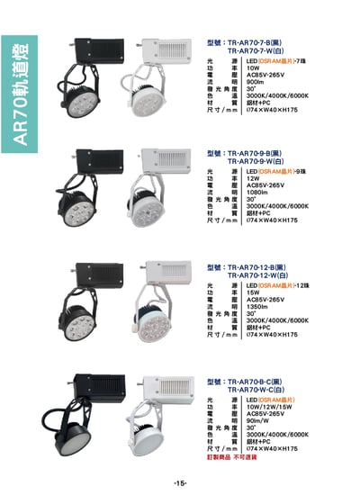 AR70軌道燈系列  P151
