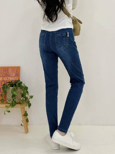 雙釦編織腰角口不規則剪裁喇叭牛仔褲*1色 K740085