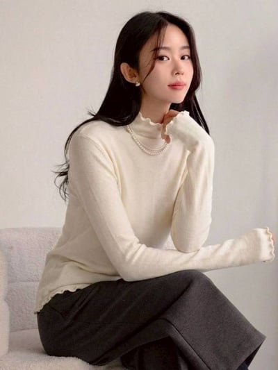 雲朵棉捲邊小立領針織衣*5色 KB973961