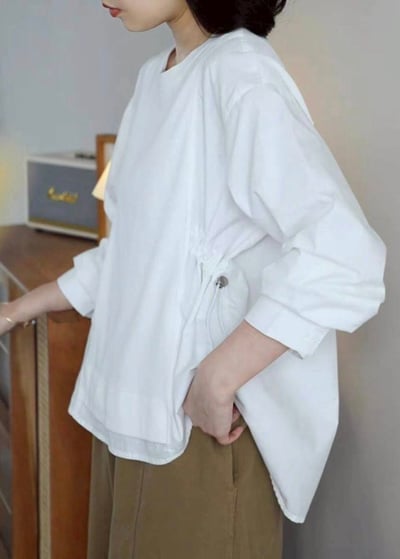 簡約俐落拼接抽繩上衣*3色 K82852