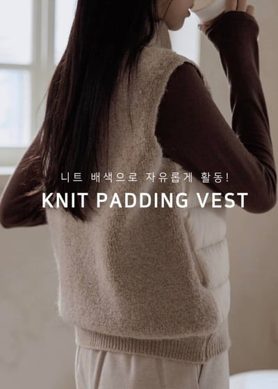 【SALE商品】立領針織拼接羽絨棉背心*1色 KB910580853