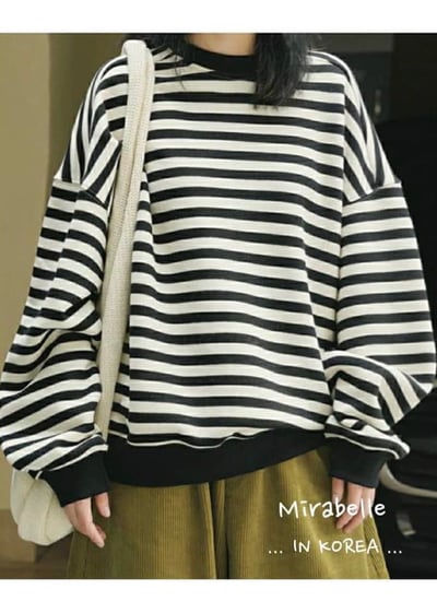 【SALE商品】橫條oversize大學T *1色 L98856461