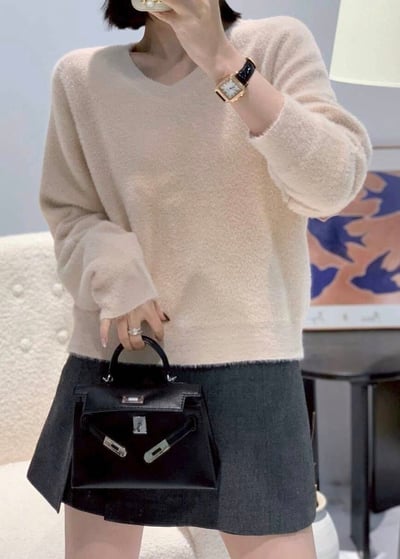 【SALE商品】V領親膚水晶貂絨上衣 *8色 KB98825788