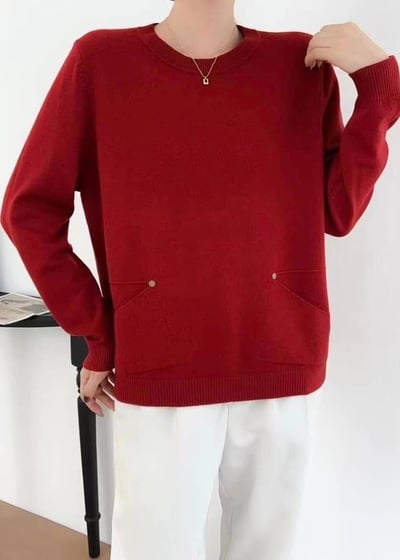 【SALE商品】質感親膚圓領基本針織衫*5色  k98201985