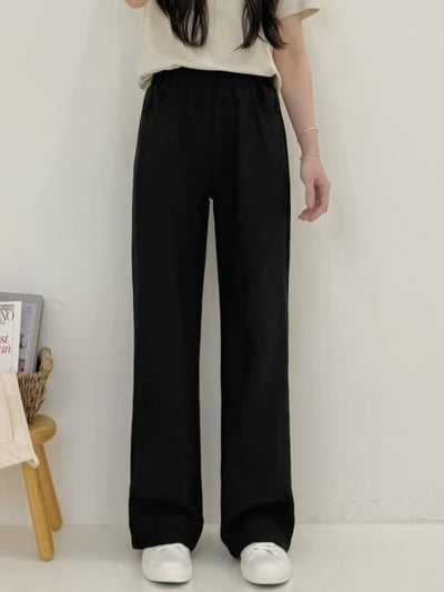 顆粒感西裝彈力剪裁寬褲*1色 K6875123