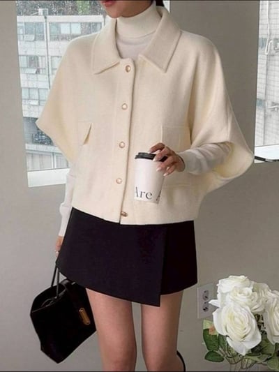 【SALE商品】領可拆短版斗篷外套*3色 KB092880566