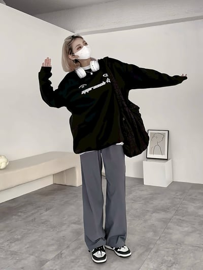 舒適刷毛星星地球賽車風大學T*3色 KB6893