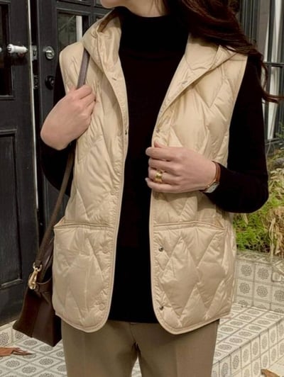 【SALE商品】輕羽絨連帽背心外套*4色 KB110567