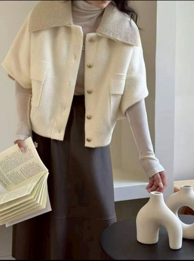 【SALE商品】領可拆短版斗篷外套*3色 KB092880561