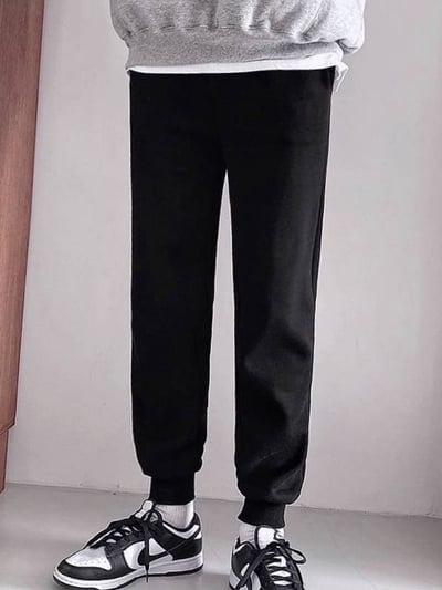 男女適穿-下腳羅紋縮口綿長褲*2色 T7744593