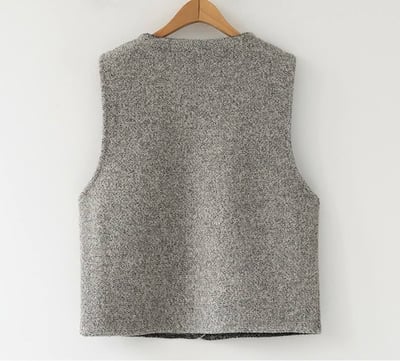 【SALE商品】毛呢針織釘珠背心*2色 KR09550857
