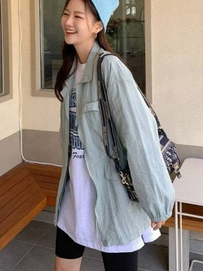 中長款防風薄外套 *1色 K989881