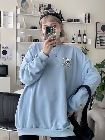 極簡百搭單邊英文字母大學T*3色 KB6591