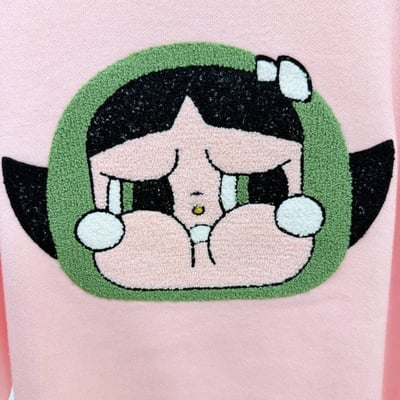 立體毛毛哭娃寬鬆針織上衣*2色 B118986