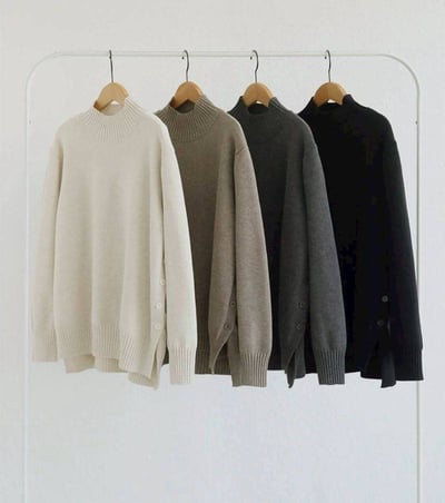 【SALE商品】立領雙邊排釦開衩針織上衣*5色 K9889555