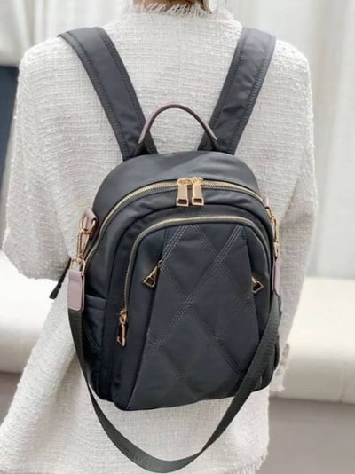菱格紋多層空間拉鍊後背包*1色 KB10500976