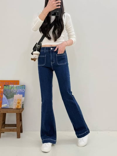 經典百搭款彈力喇叭褲*1色 K9280943