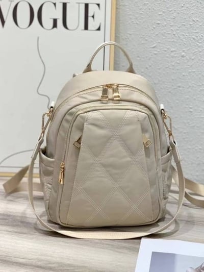 菱格紋多層空間拉鍊後背包*1色 KB10500972