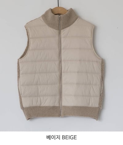【SALE商品】立領針織拼接羽絨棉背心*1色 KB910580854