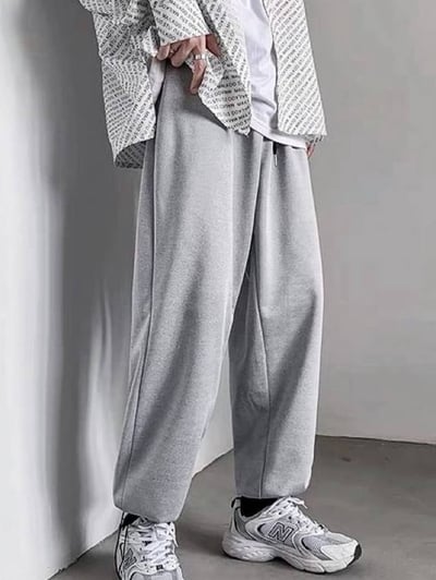 男女適穿-下版機能抽繩長棉褲*2色 T774591