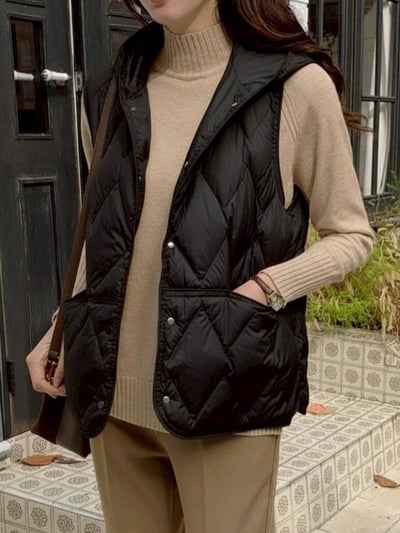 【SALE商品】輕羽絨連帽背心外套*4色 KB110562